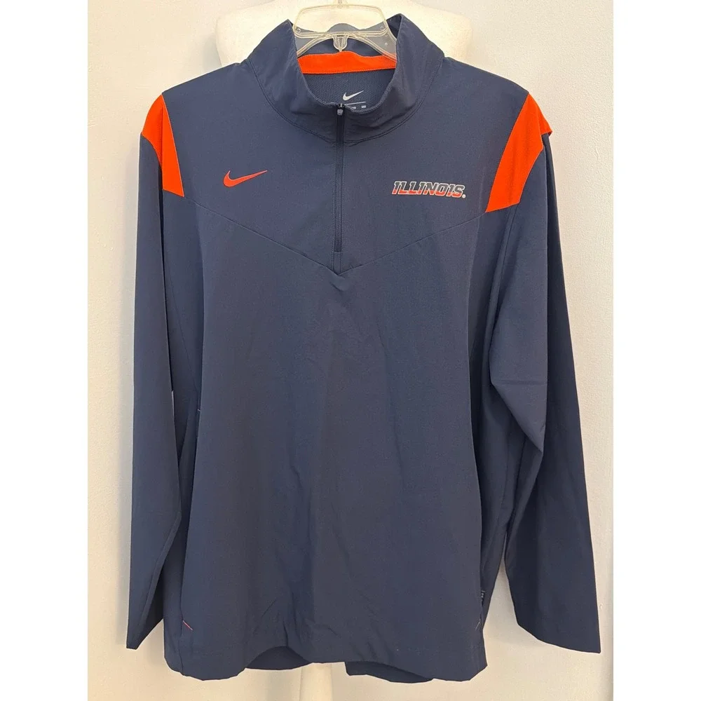 Nike On-field Fighting Illinois Mens XXL Quarter Zip Pullover